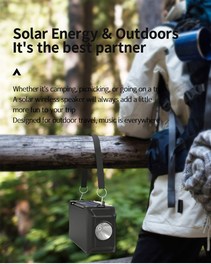 Solar Portable Wireless Speaker Rechargeable Wireless 5.1 Speaker Subwoofer Speaker For Indoor And Outdoor Activities